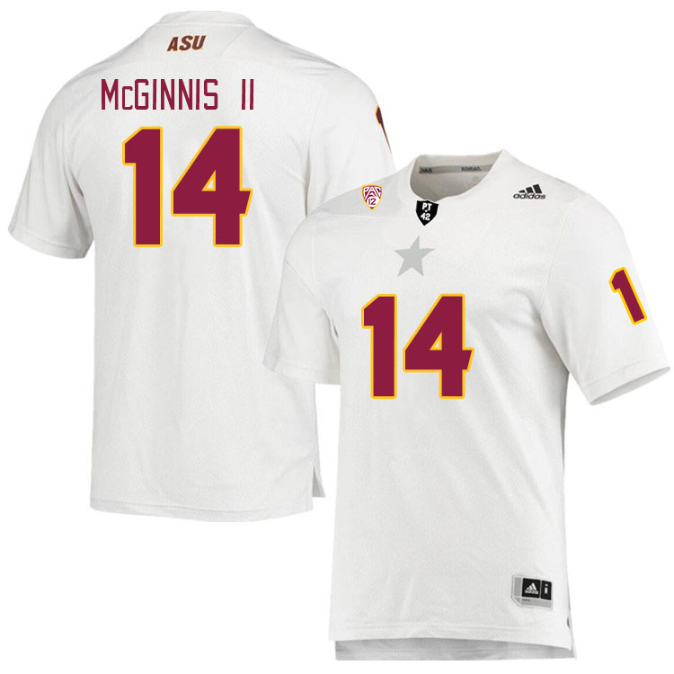 Men #14 Joseph McGinnis II Arizona State Sun Devils College Football Jerseys Stitched Sale-White